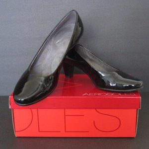Aerosoles Black Patent Pump Sz 8.5 M  Red Hot
